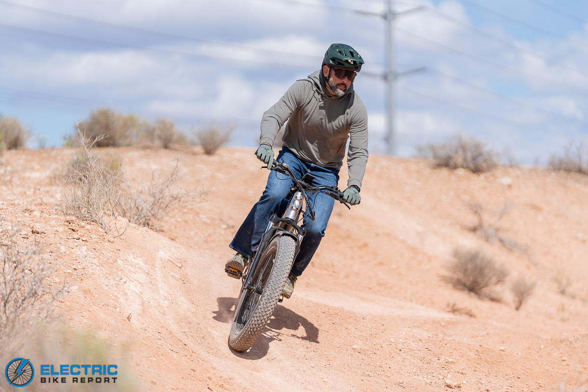 Lectric Xpeak action dirt-1